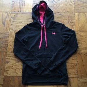 Under Armour Black and Pink Hoodie